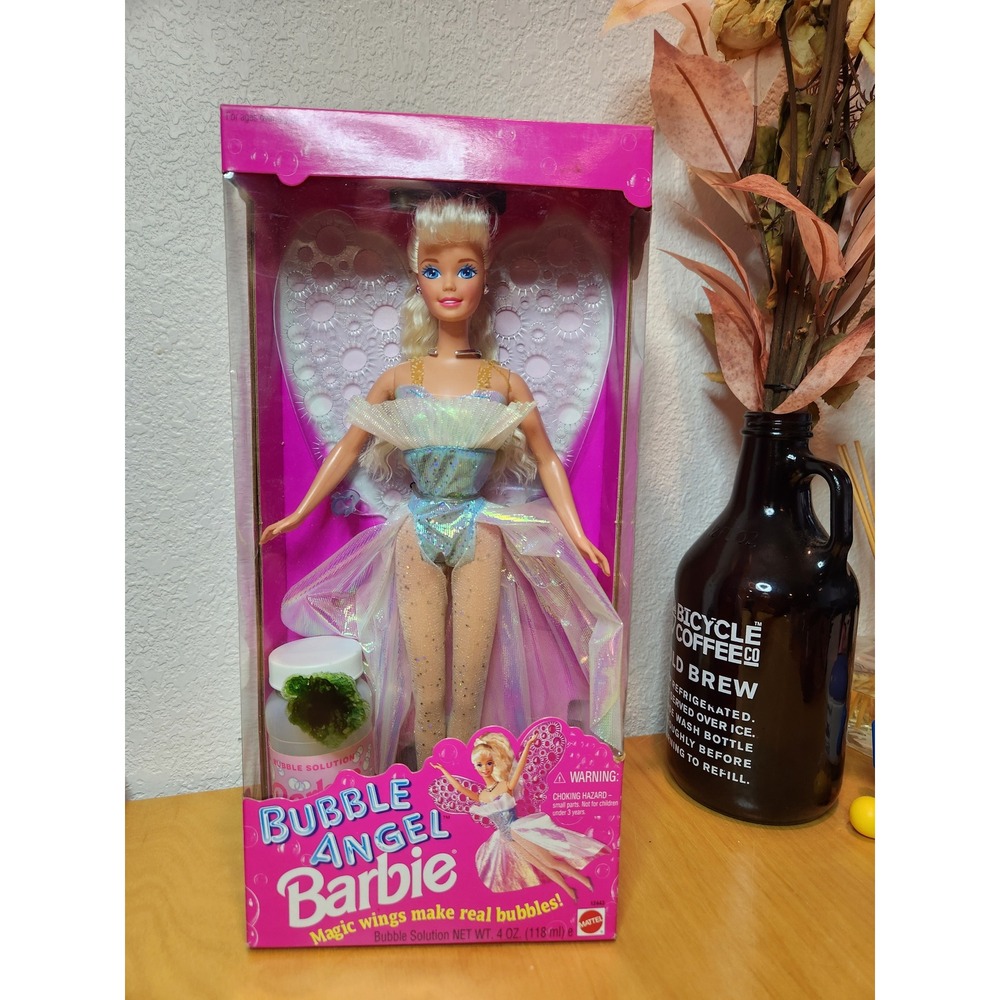1995 Bubble Angel Barbie‎ Doll Mattel 12443 NRFB Vintage Glitter Wings
